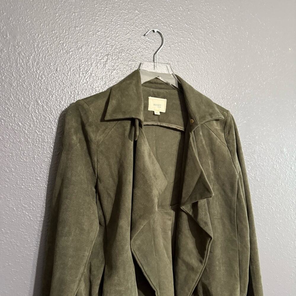 Rest by Jane Faux Suede Waterfall Jacket Size S